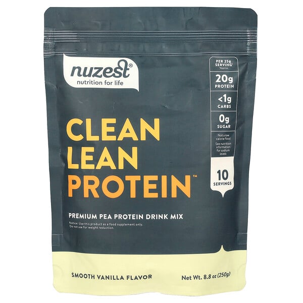 Clean Lean Protein, гладкая ваниль, 8,8 унции (250 г) Nuzest