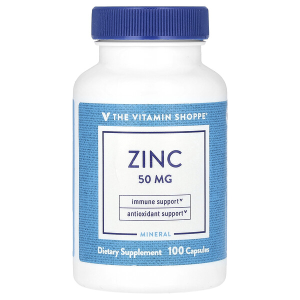 Цинк - 50 мг - 100 капсул - The Vitamin Shoppe The Vitamin Shoppe