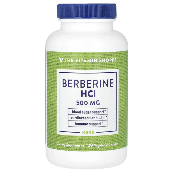 Берберин гидрохлорид, 500 мг, 120 растительных капсул The Vitamin Shoppe