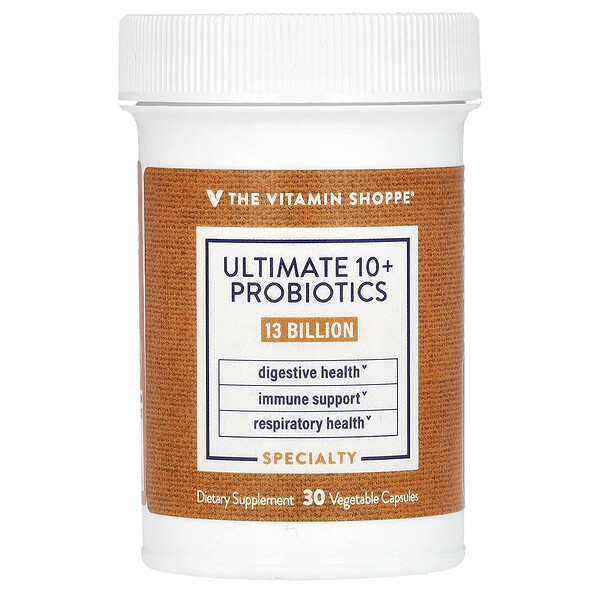 Ultimate 10+ пробиотиков, 13 миллиардов КОЕ, 30 растительных капсул The Vitamin Shoppe