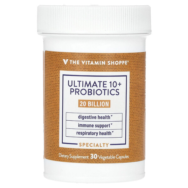 Ultimate 10+ Probiotics, 20 Billion CFU, 30 Vegetable Capsules (Растительные капсулы) The Vitamin Shoppe