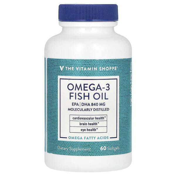 Рыбий жир Омега-3, 60 мягких таблеток The Vitamin Shoppe