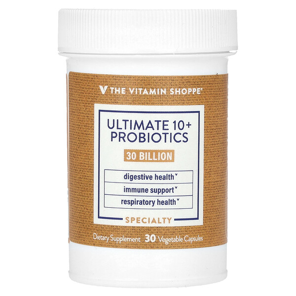 Ultimate 10+ Probiotics, 30 Billion CFU, 30 Vegetable Capsules (Растительные капсулы) The Vitamin Shoppe