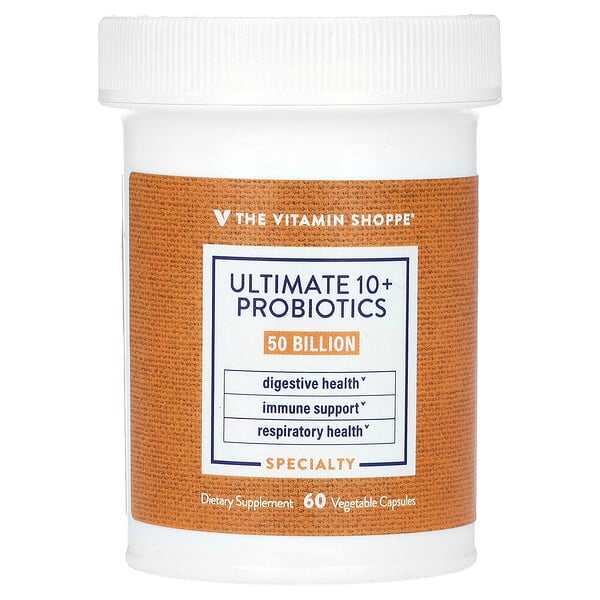 Ultimate 10+ Probiotics, 50 Billion CFU, 60 Vegetable Capsules (Растительные капсулы) The Vitamin Shoppe