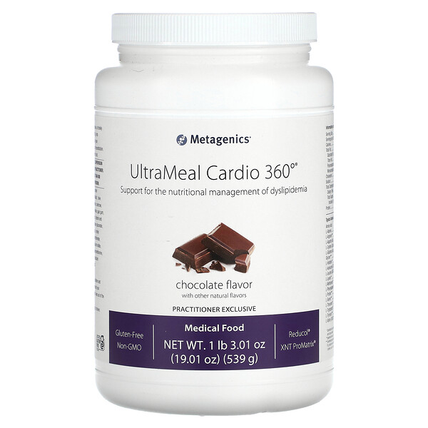 UltraMeal Cardio 360°, Лечебное питание, шоколад, 1 фунт 3,01 унции (539 г) Metagenics