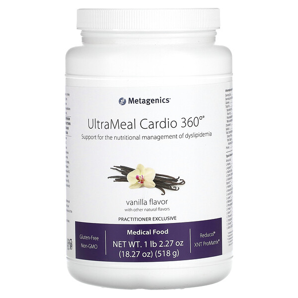 UltraMeal Cardio 360°, Медицинское питание, ваниль, 1 фунт 2,27 унции (518 г) Metagenics