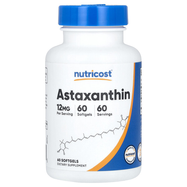 Астаксантин - 12 мг - 60 капсул - Nutricost Nutricost