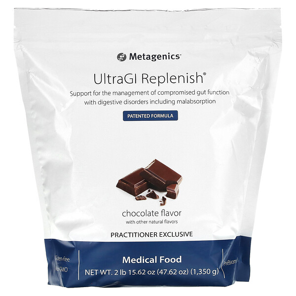 UltraGI Replenish, Шоколад, 47,62 унции (1350 г) Metagenics