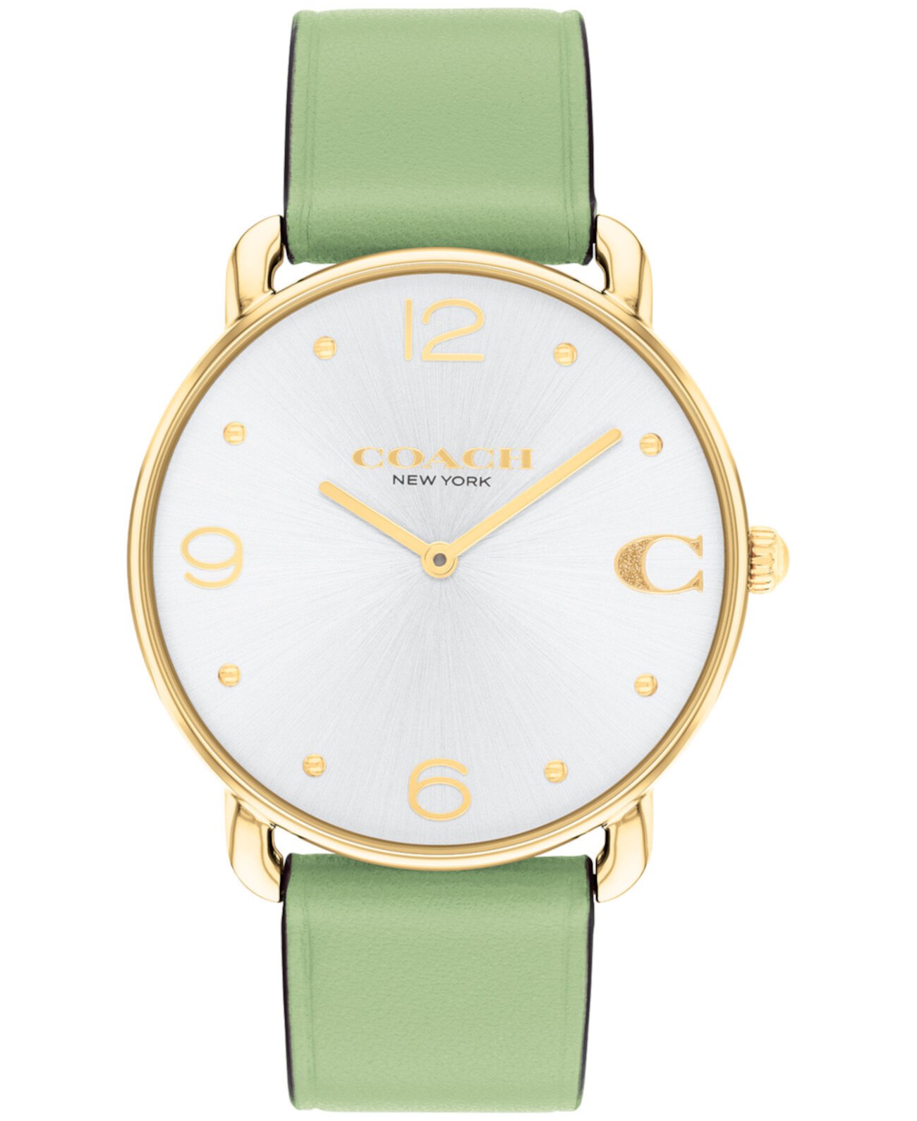 Женские зеленые кожаные часы Elliot 36 мм COACH