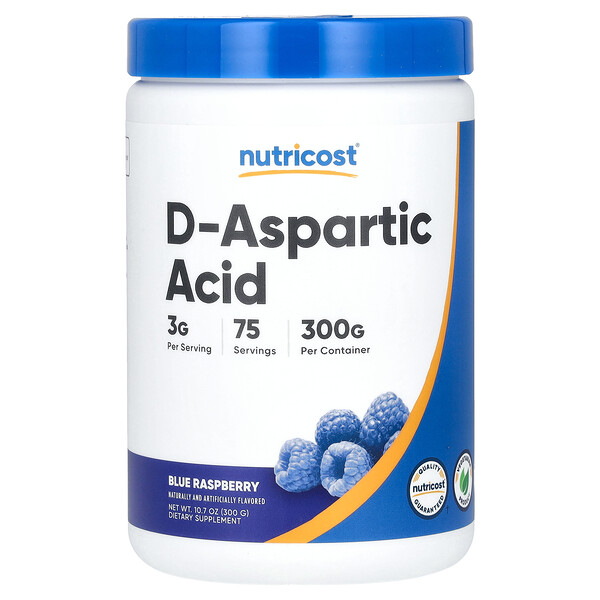D-аспарагиновая кислота, голубая малина, 10,7 унций (300 г) Nutricost