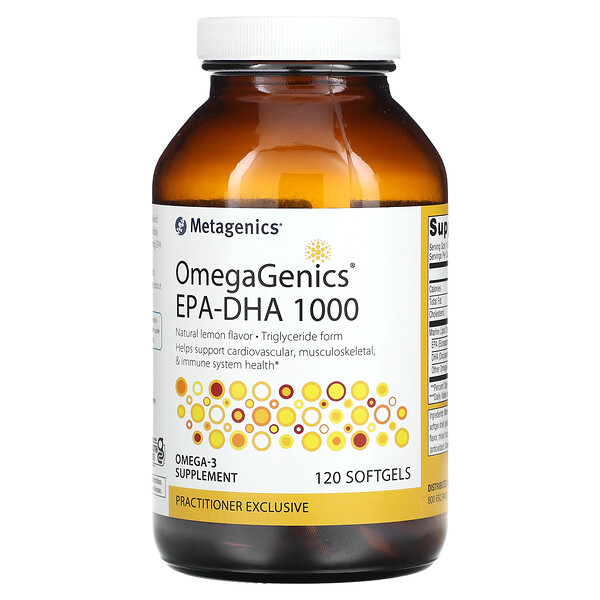 OmegaGenics EPA-DHA 1000, Натуральный лимон - 120 капсул - Metagenics Metagenics