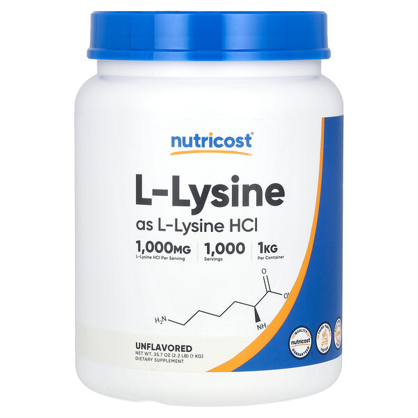 L-лизин, без вкуса, 35,7 унции (1 кг) Nutricost
