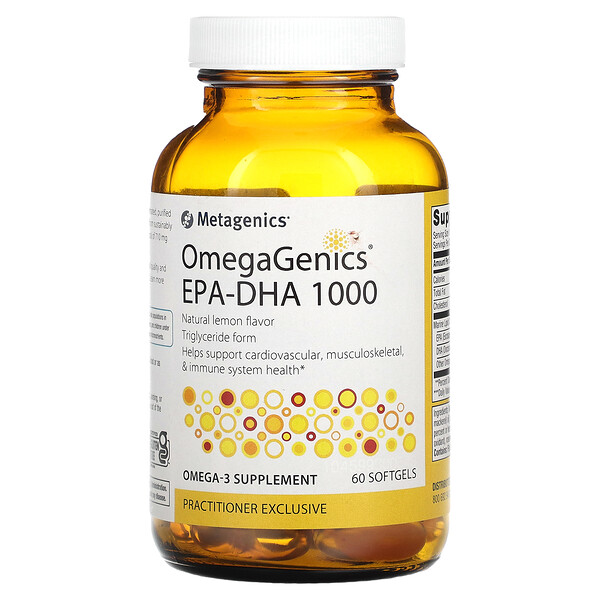 OmegaGenics EPA-DHA 1000, Натуральный лимон - 60 капсул - Metagenics Metagenics