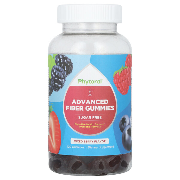 Advanced Fiber Gummies, ягодная смесь, 120 жевательных конфет Phytoral