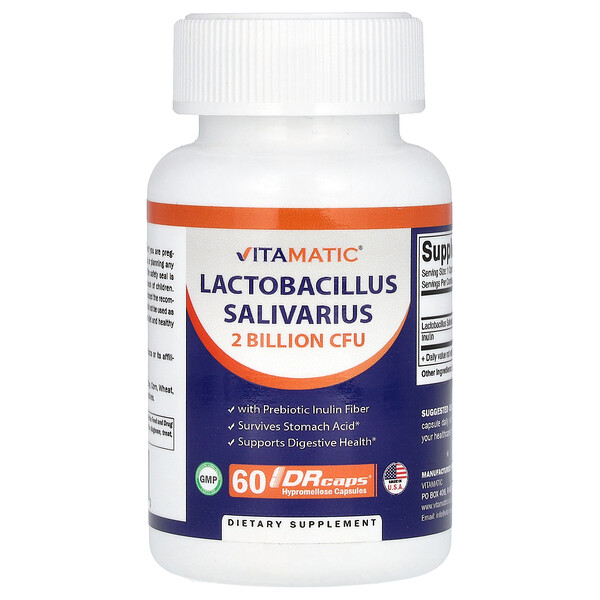 Lactobacillus Salivarius, 2 миллиарда КОЕ, 60 капсул DRCaps Vitamatic