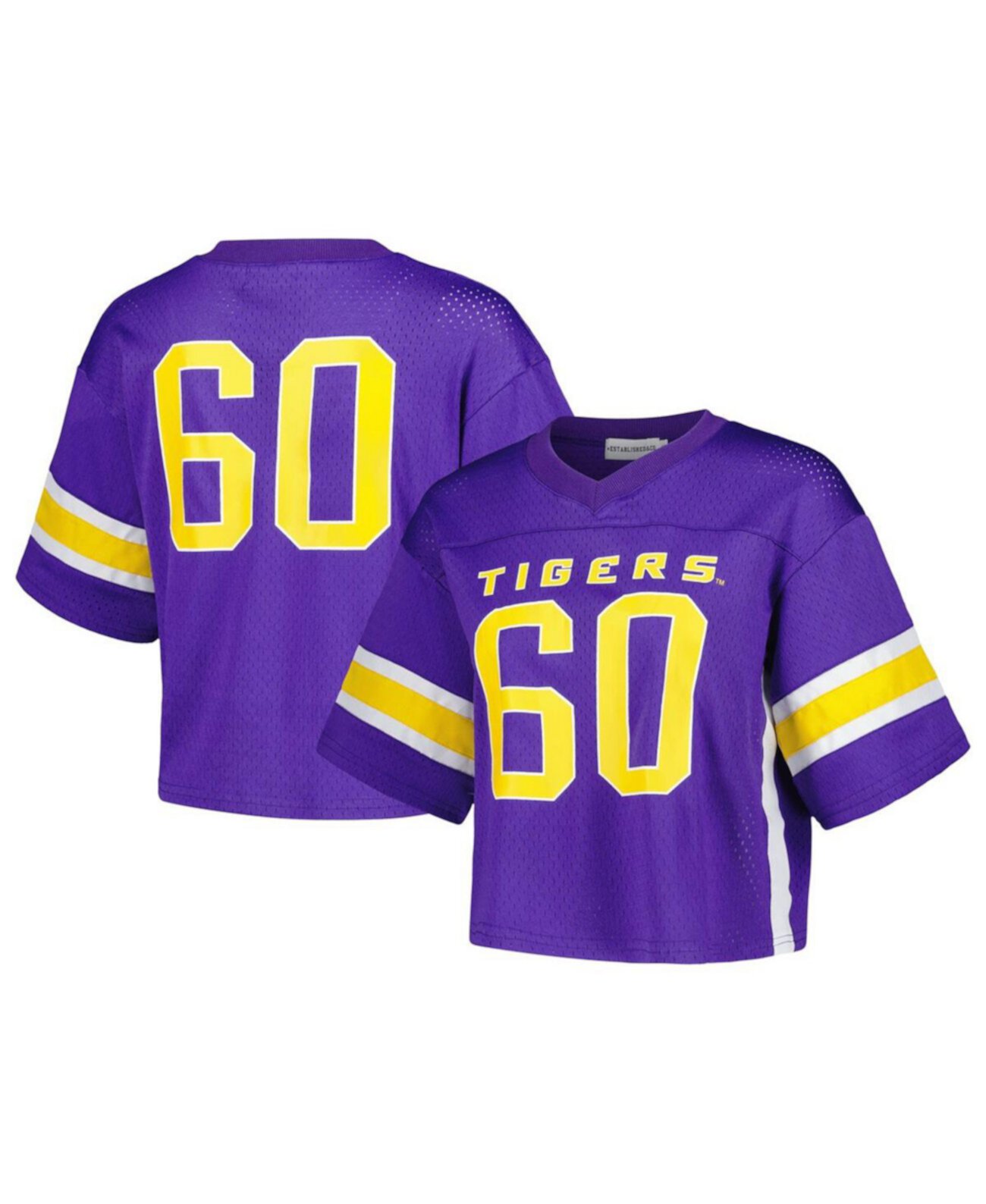 Женская фиолетовая укороченная футбольная майка LSU Tigers Fashion свободного кроя Established & Co.