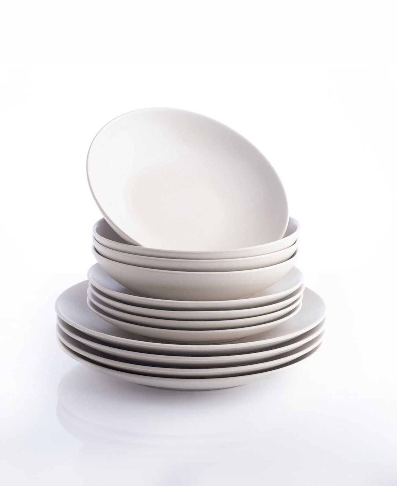 Полный набор столовой посуды Porto by Semplice Stoneware, 12 предметов, сервиз на 4 персоны Stone Lain