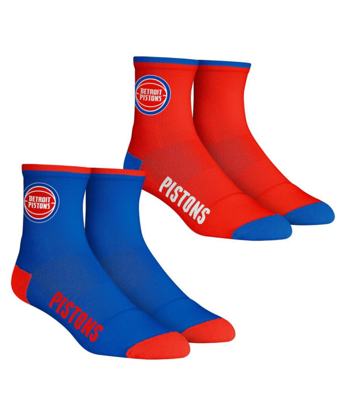 Мужские носки Detroit Pistons Core Team, комплект из 2 носков длиной четверть длины Rock 'Em