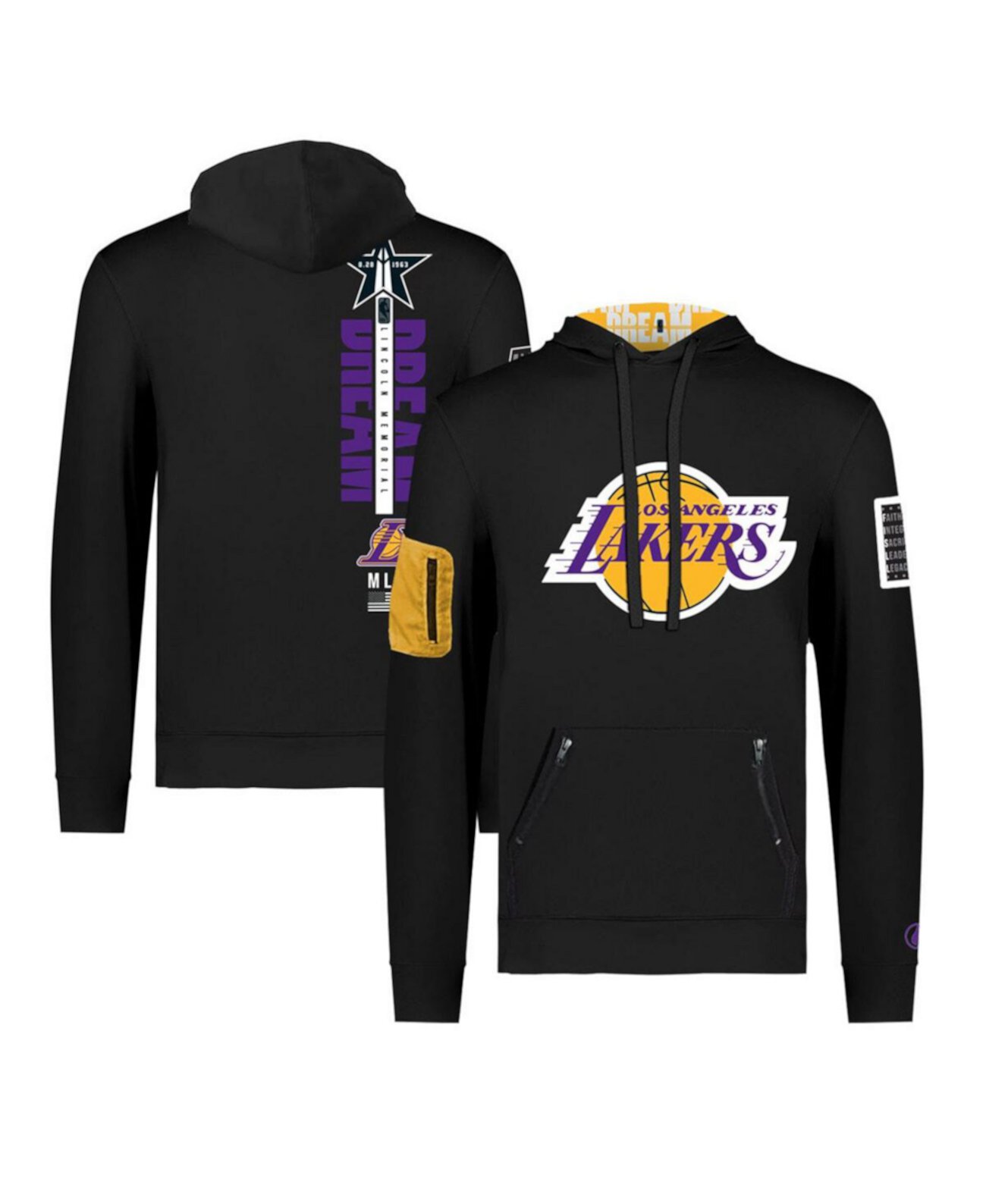 Черный пуловер с капюшоном для мужчин и женщин x Black History Collection Los Angeles Lakers FISLL