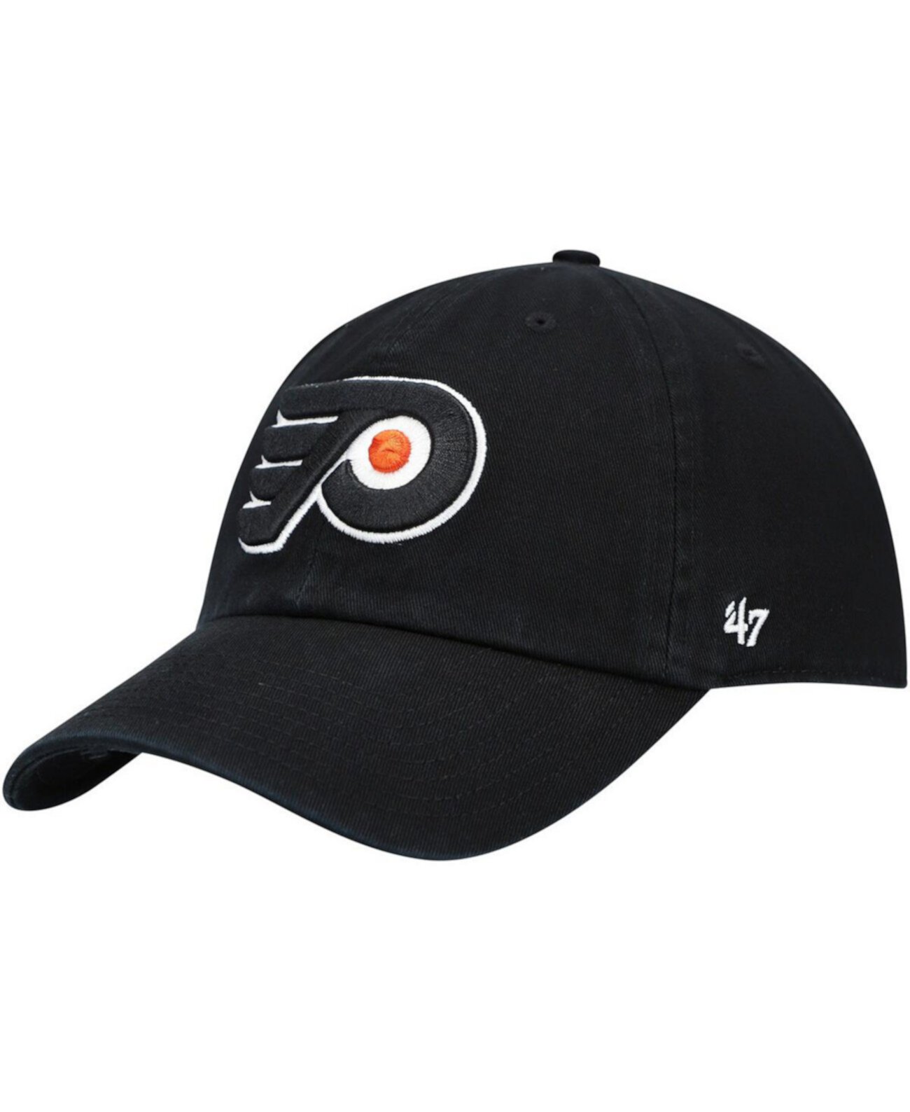 Мужская черная регулируемая кепка Philadelphia Flyers Team Clean Up '47 Brand