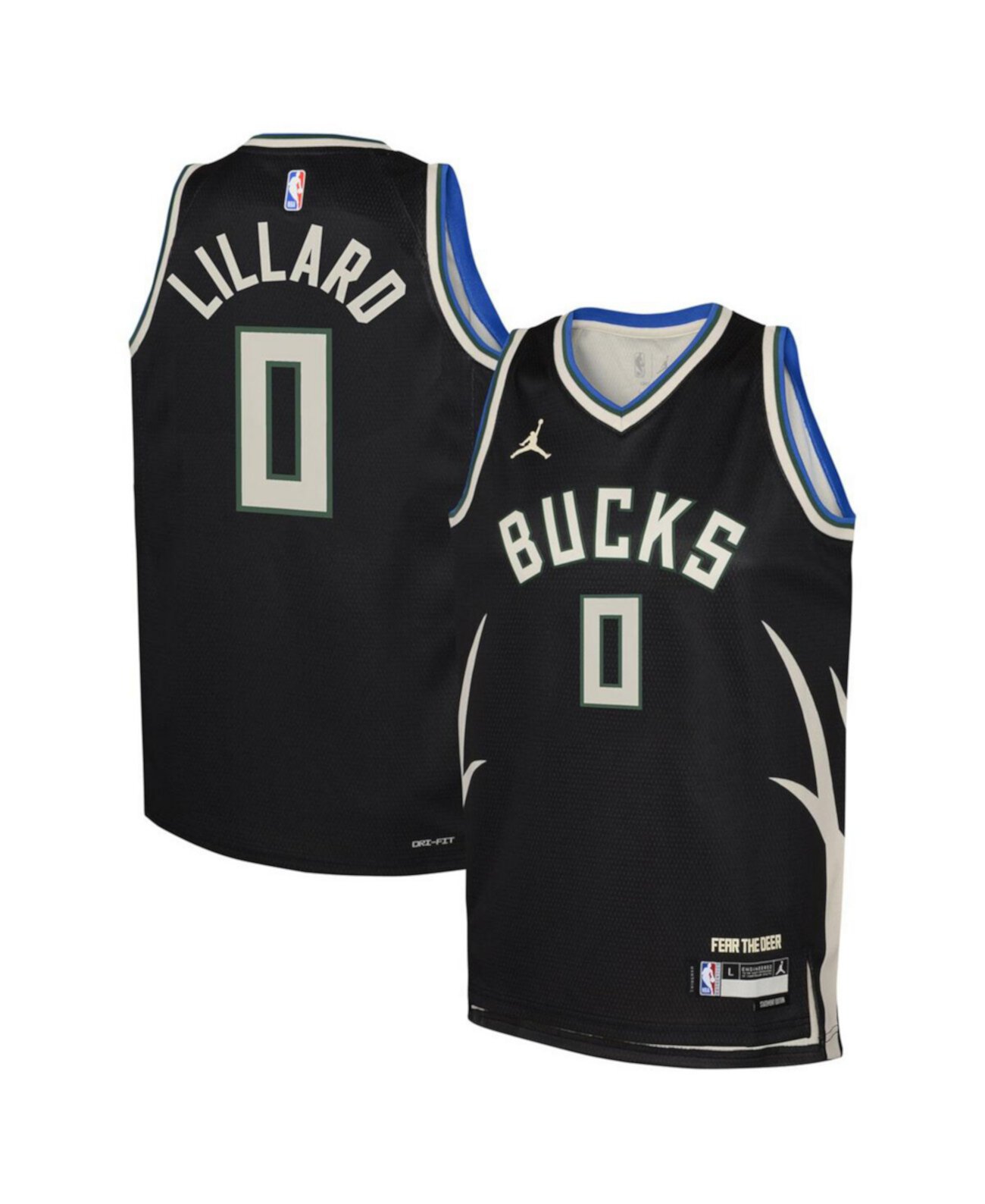 Джерси Jordan для мальчиков Damian Lillard Milwaukee Bucks Swingman - Statement Edition Jordan