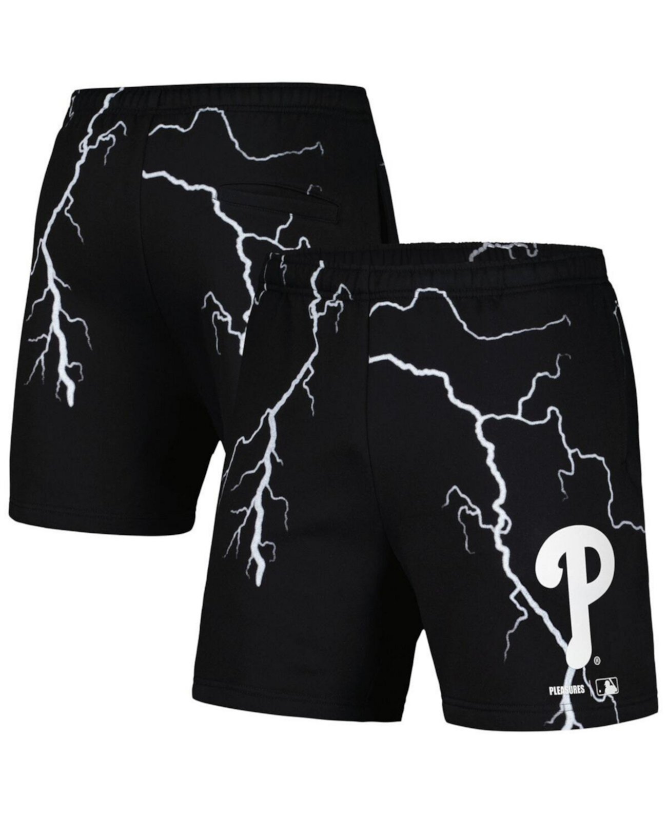 Мужские чёрные шорты Philadelphia Phillies Lightning с карманами и эластичным поясом PLEASURES