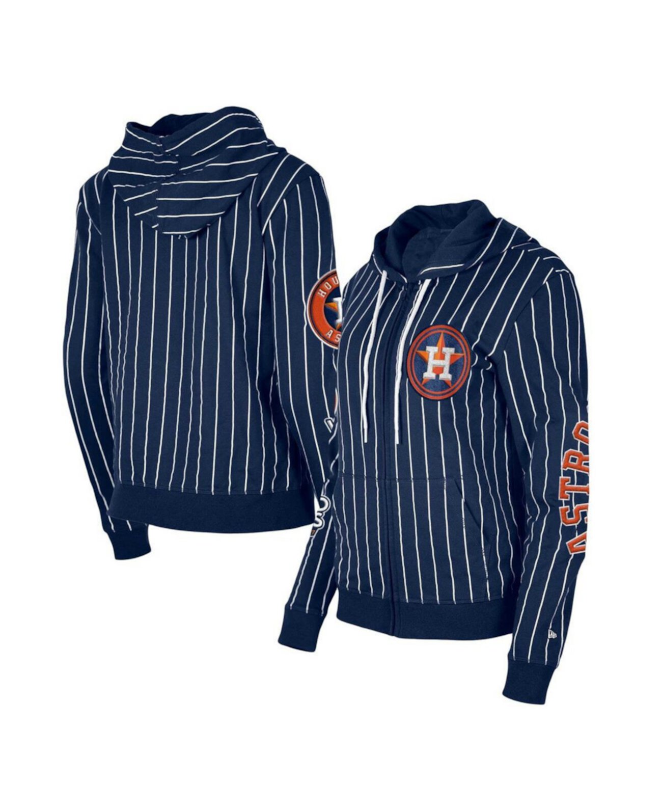 Женская Толстовка New Era Pinstripe Houston Astros С Капюшоном На Молнии New Era