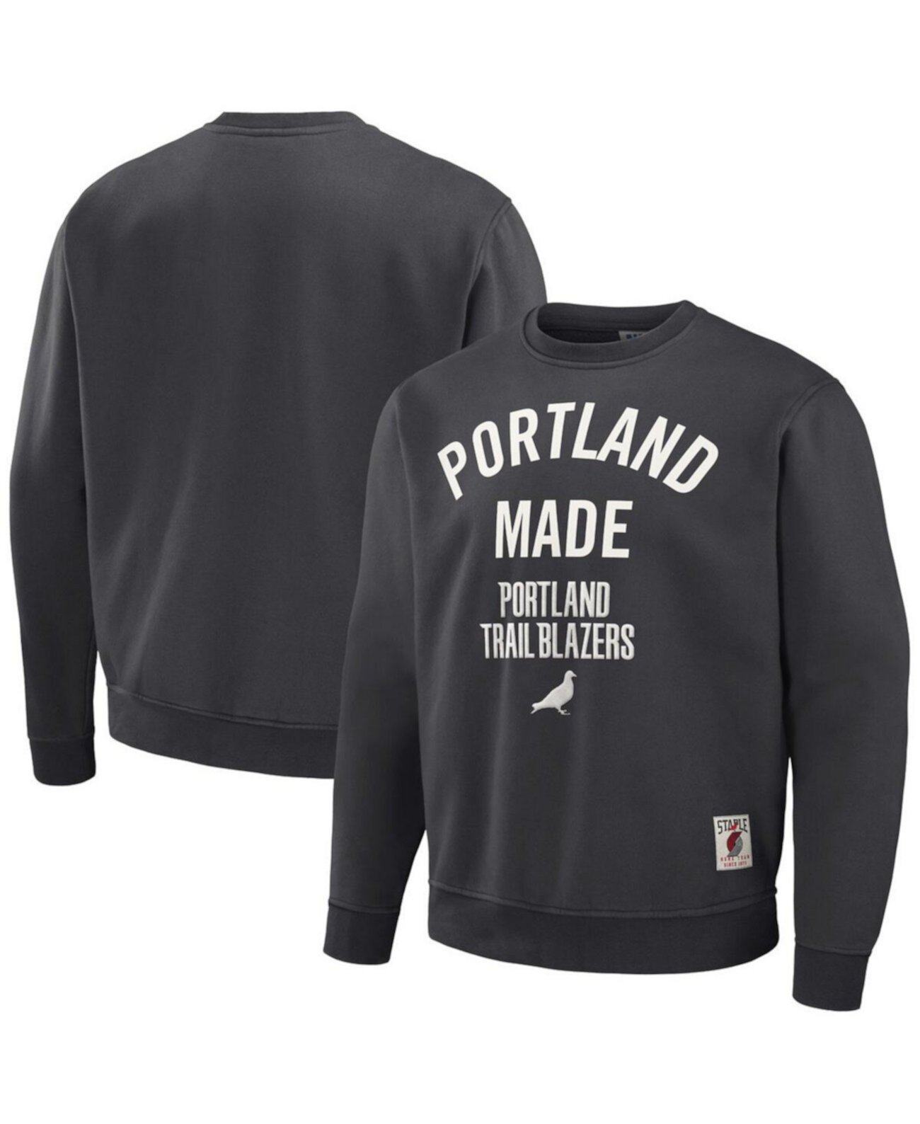 Мужской плюшевый пуловер NBA x Anthracite Portland Trail Blazers Staple