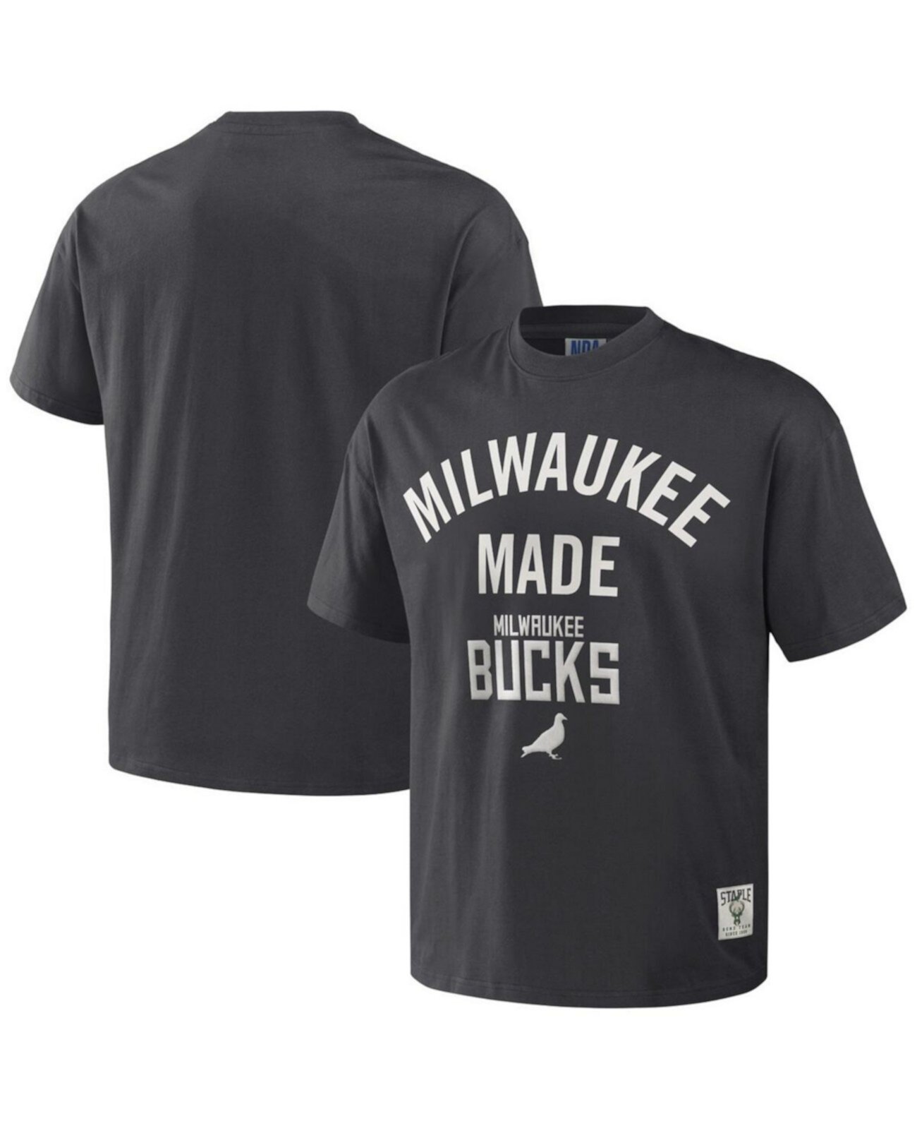 Мужская футболка NBA x Milwaukee Bucks из плотного хлопка в свободном крое Staple