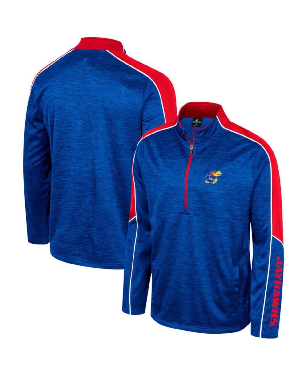 Мужская Куртка Colosseum Royal Kansas Jayhawks Marled Half-Zip Colosseum