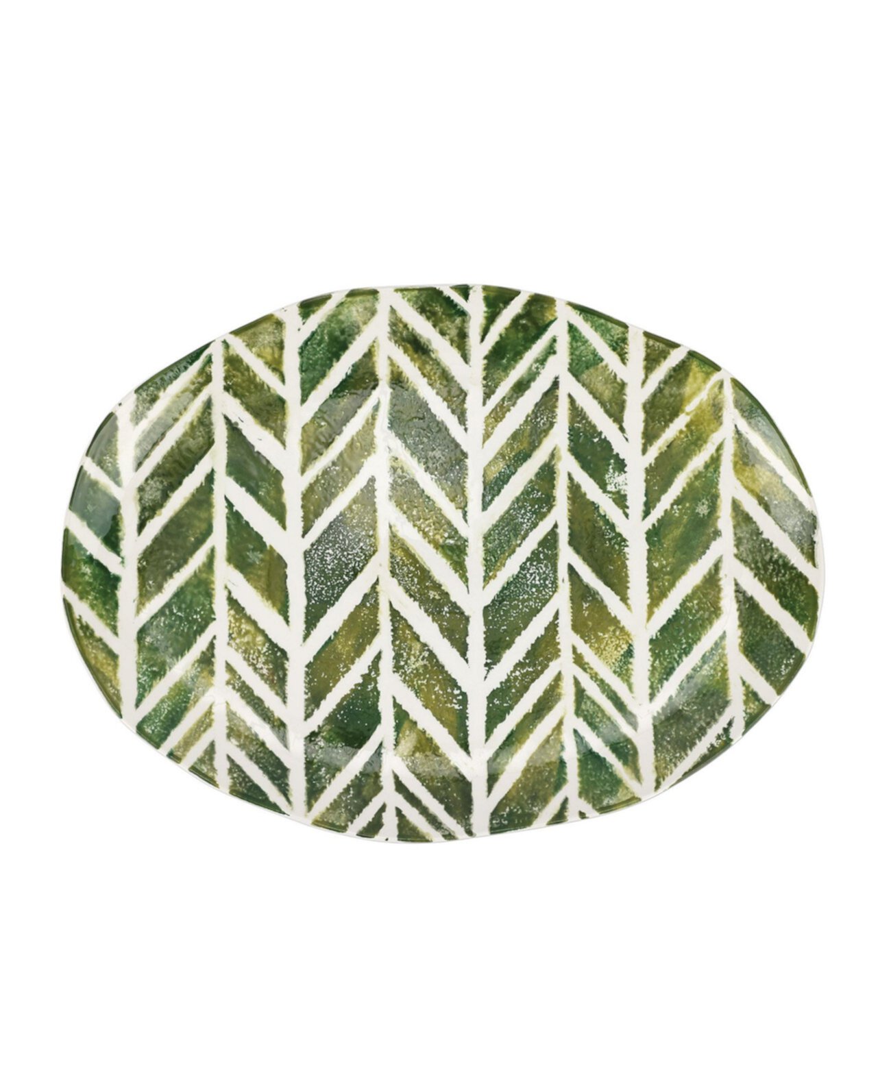 Foresta Primavera Geometric Medium Oval Platter VIETRI