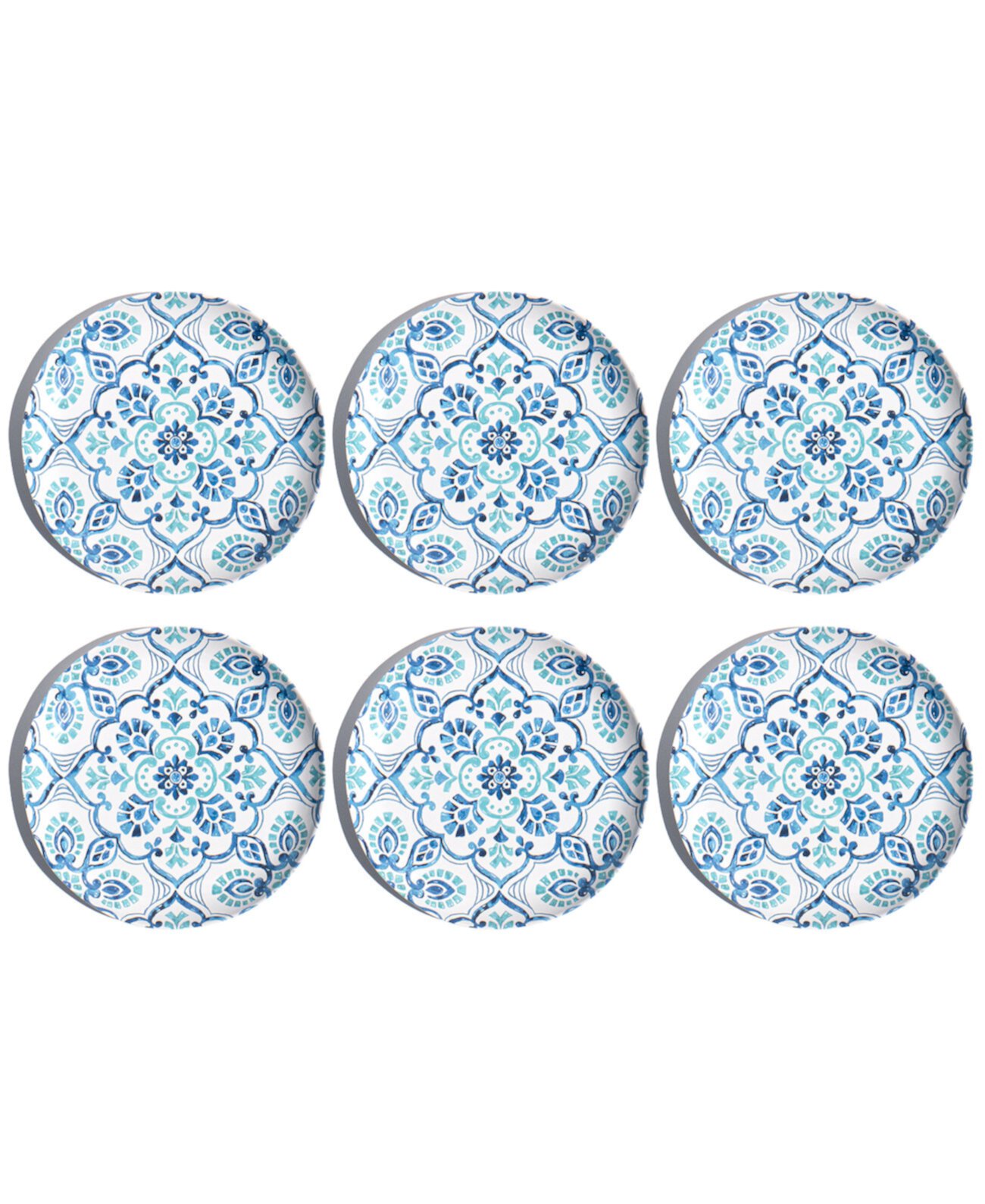 Салатные тарелки Palazzo Mosaic 8,5 дюйма, набор из 6 шт., сервиз на 6 персон TarHong