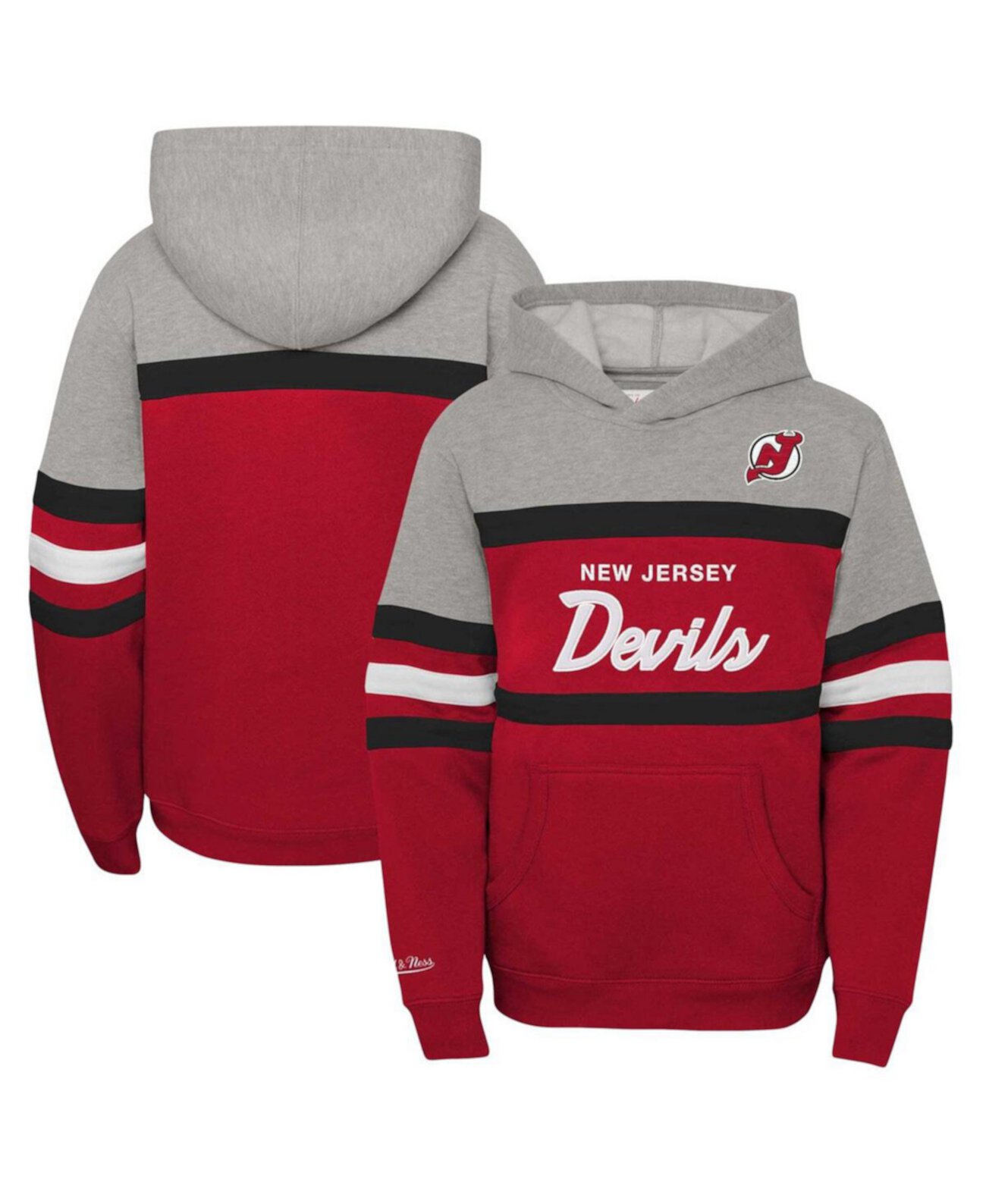 Джерси Mitchell & Ness Для мальчиков и девочек New Jersey Devils Head Coach Pullover Hoodie Mitchell & Ness