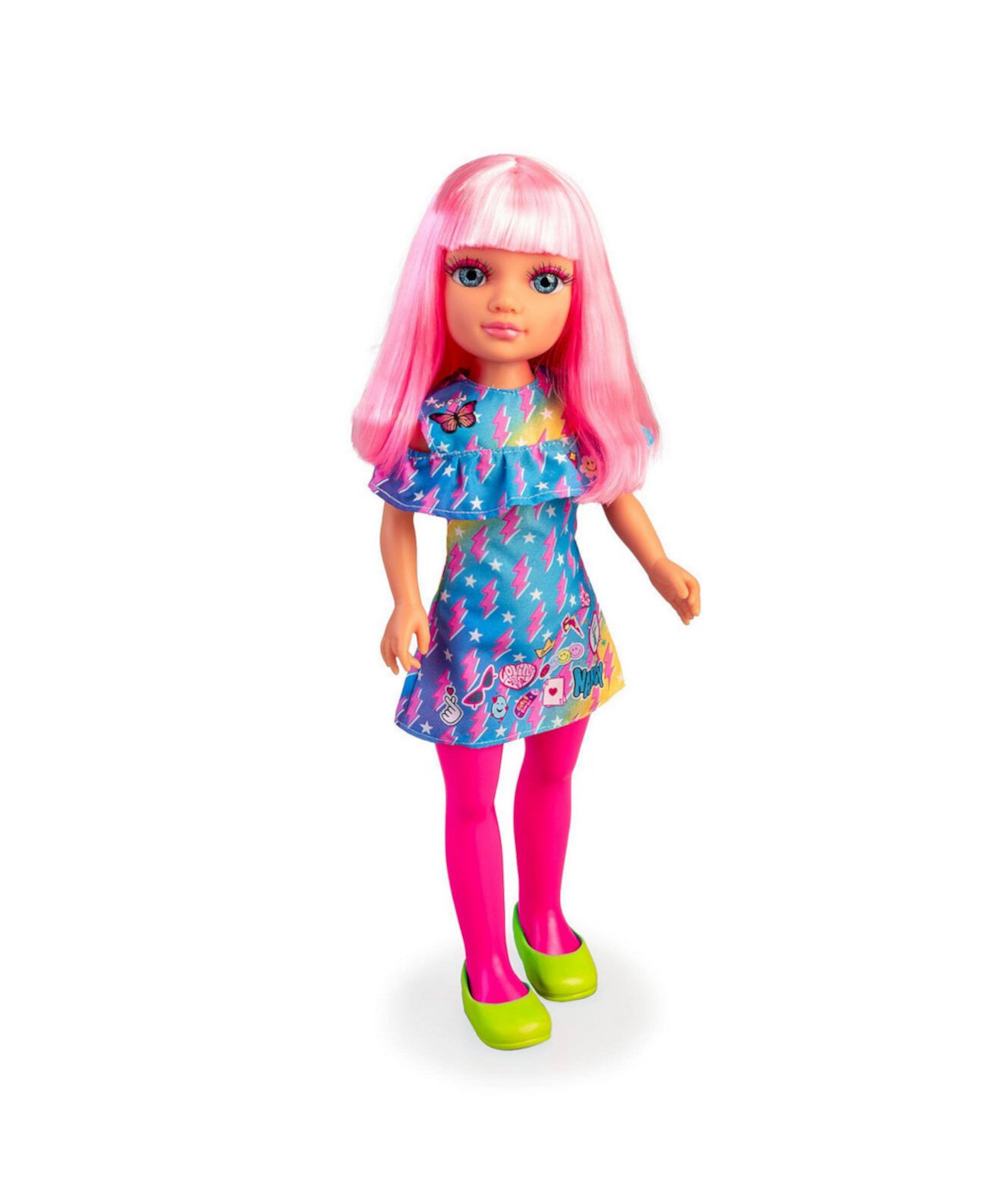 Неоновая модная кукла с розовыми волосами Nancy