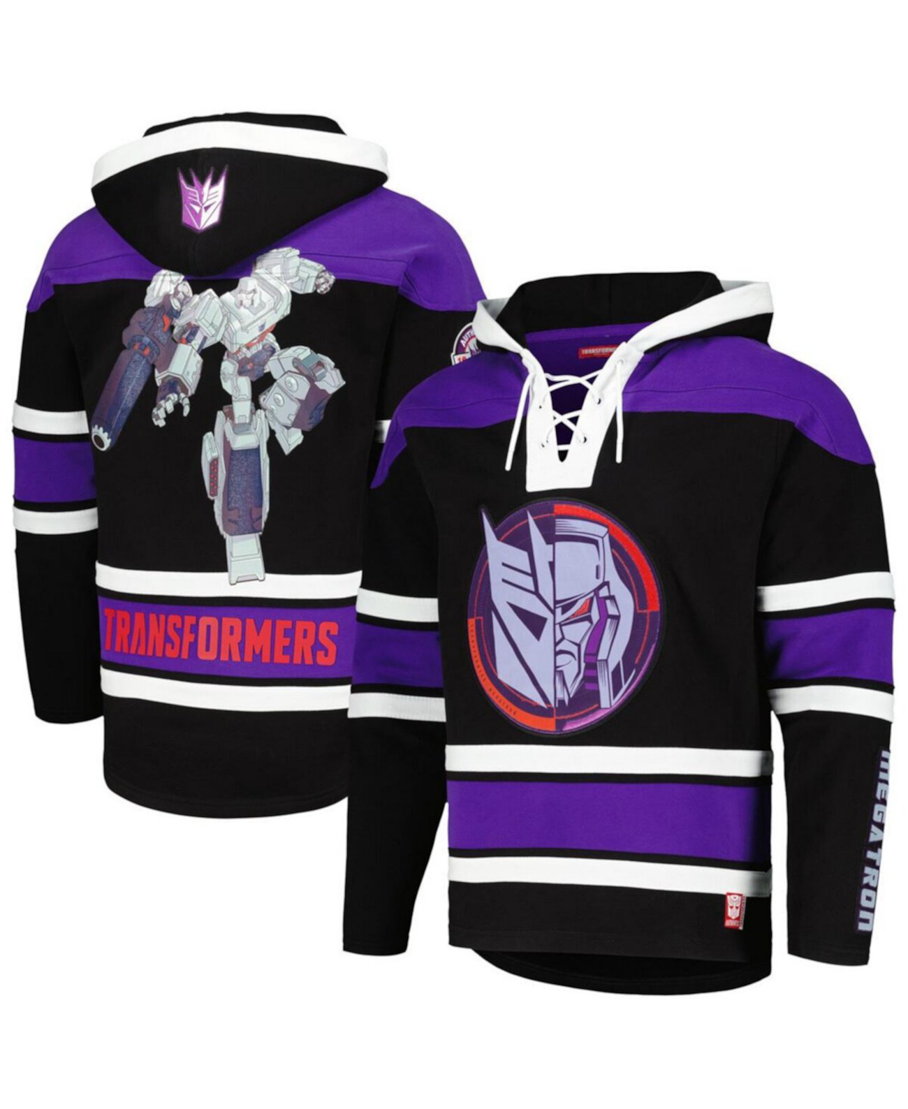 Мужской черный хоккейный пуловер с капюшоном Transformers Megatron Freeze Max