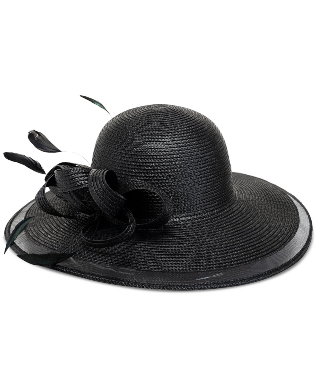 Женская прозрачная нарядная шляпа с рюшами и полями BELLISSIMA