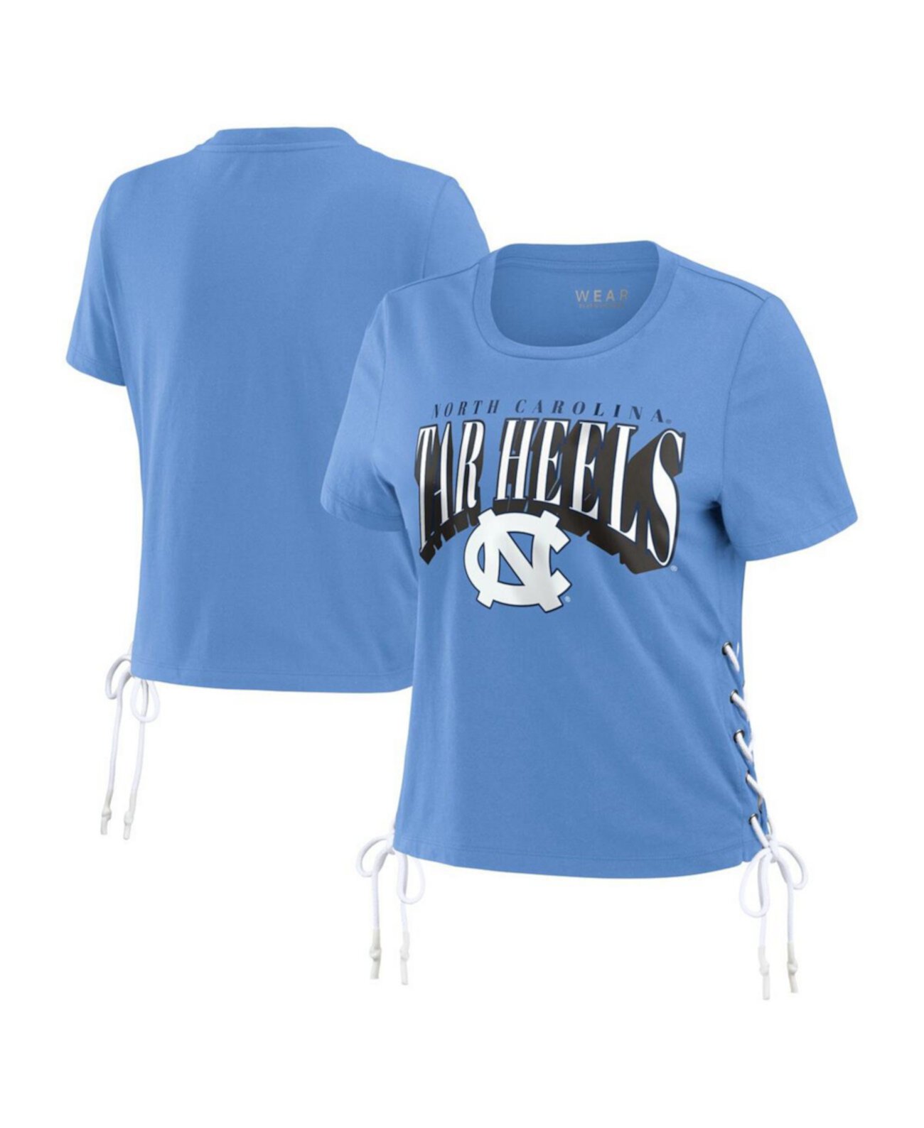 Женская синяя укороченная футболка North Carolina Tar Heels со шнуровкой по бокам WEAR by Erin Andrews