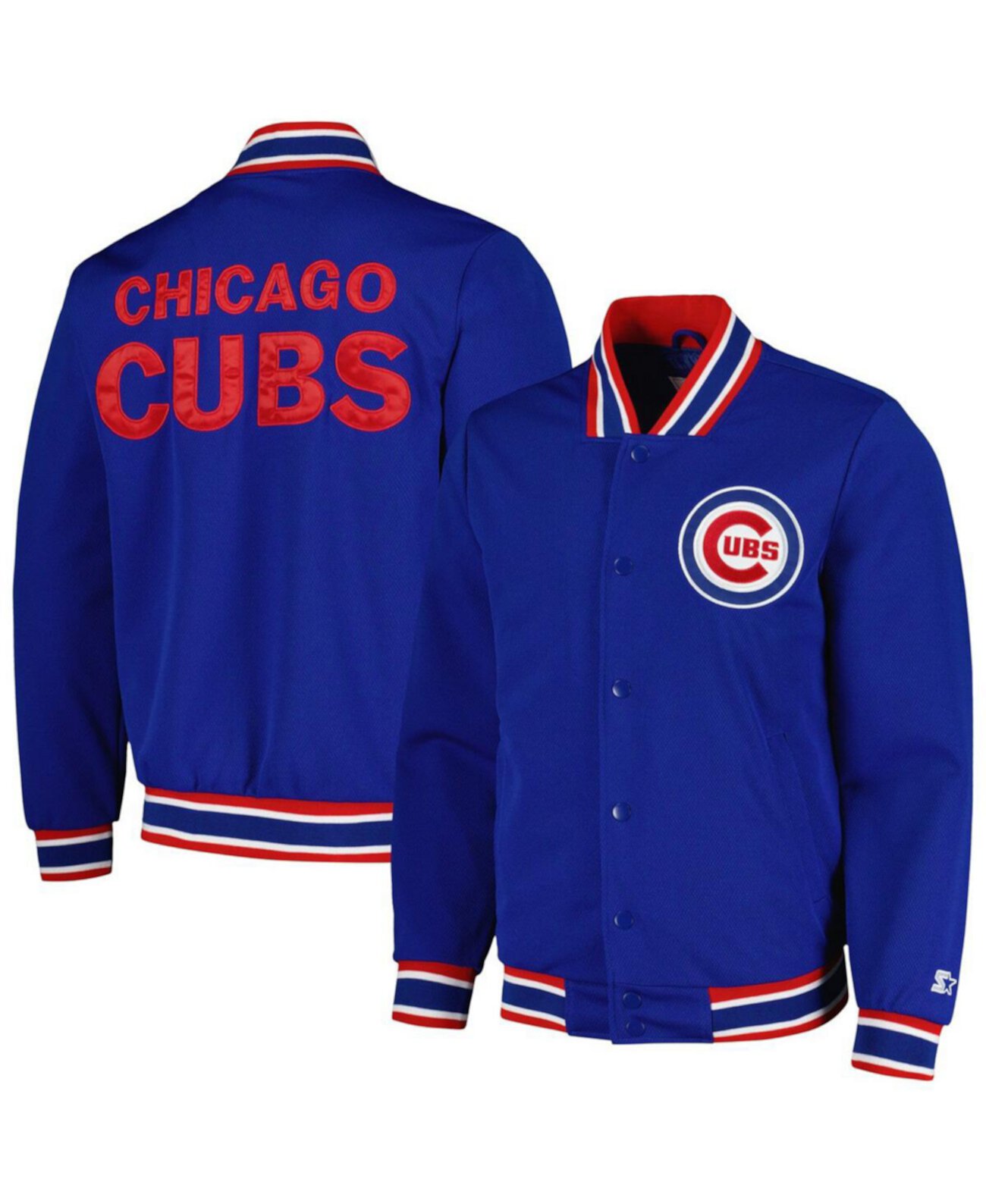 Мужская Куртка Starter Chicago Cubs Secret Weapon из Атласа на Кнопках Starter