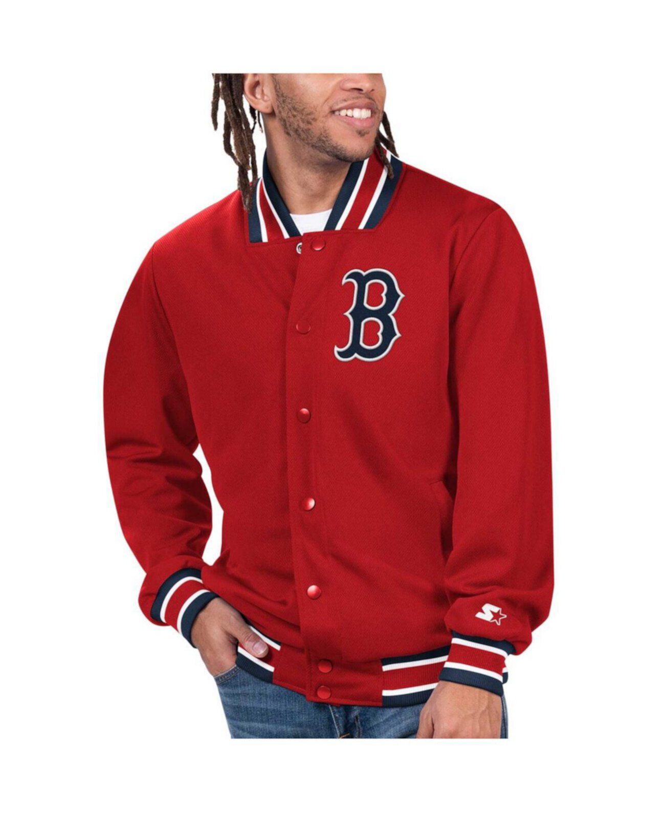 Мужская красная атласная куртка на кнопках Boston Red Sox Secret Weapon Starter