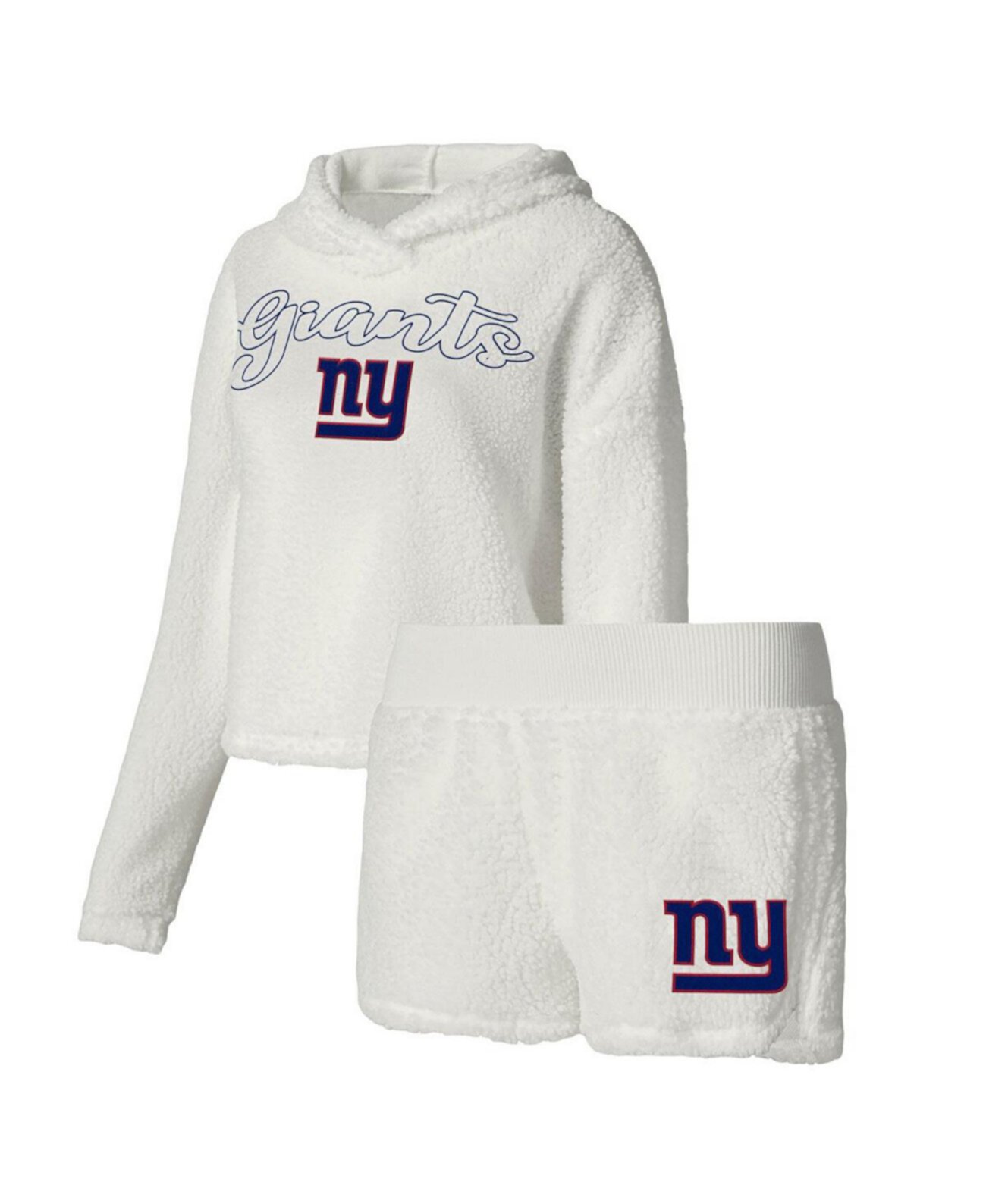 Женский комплект для сна New York Giants из мягкого футера с капюшоном Concepts Sport