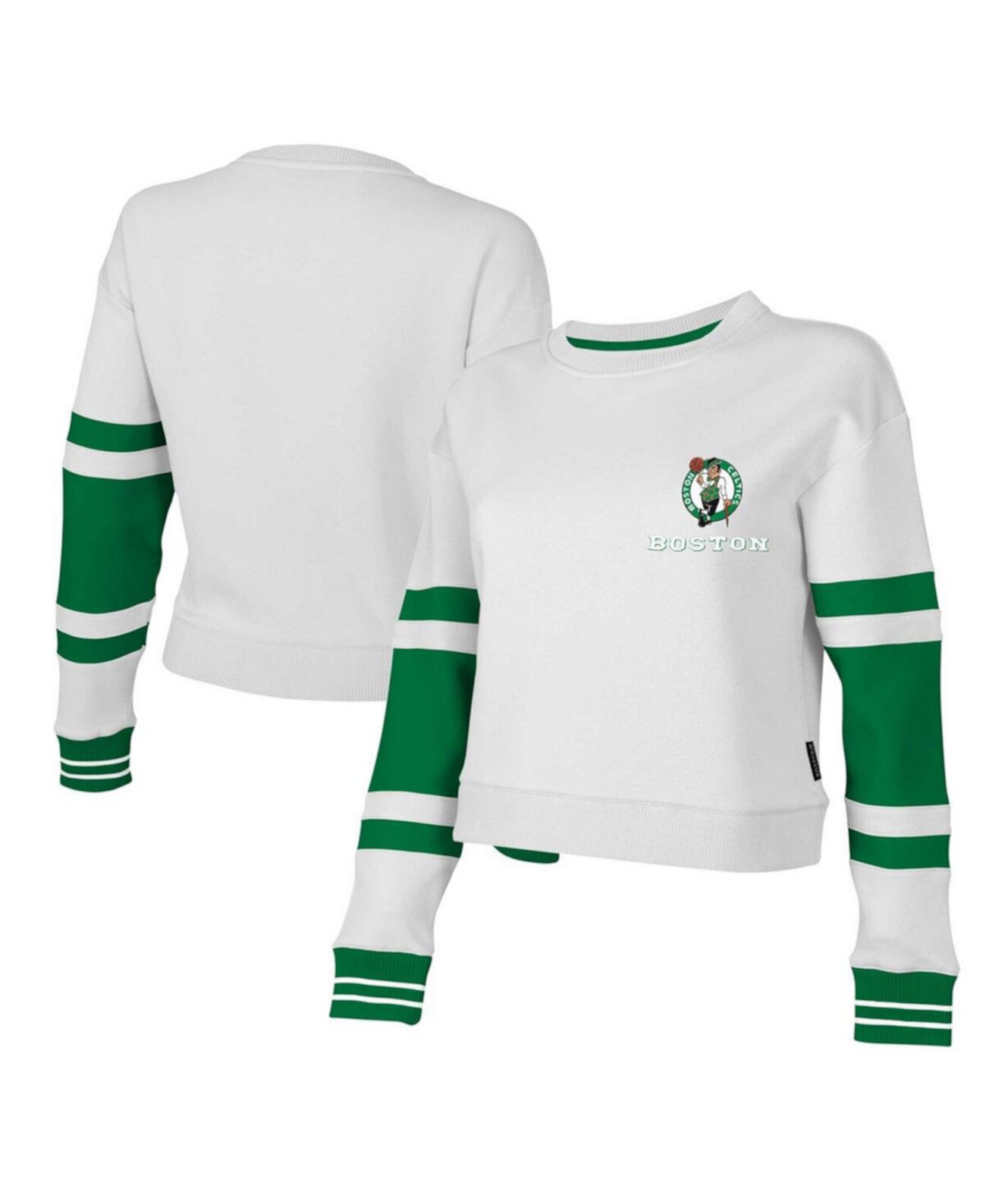 Белый укороченный женский пуловер Boston Celtics Scrimmage свитшот Stadium Essentials