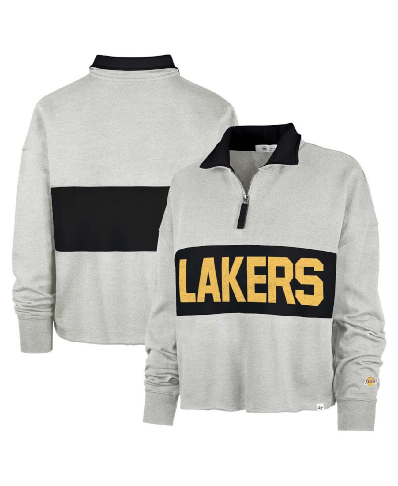 Женская серая органзовая куртка с длинным рукавом и 1/4 молнией Los Angeles Lakers Breakthrough Remi '47 Brand