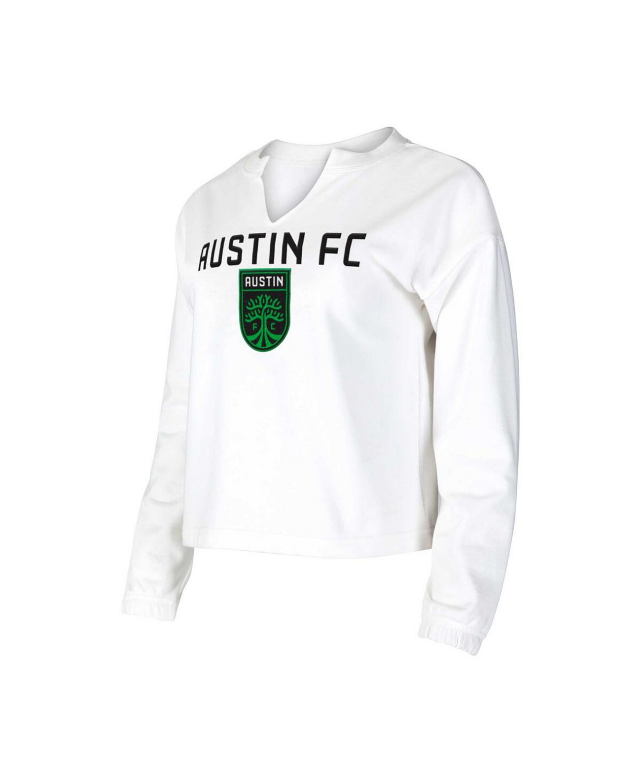 Женская белая футболка с длинным рукавом Austin FC Sunray Notch Neck Concepts Sport
