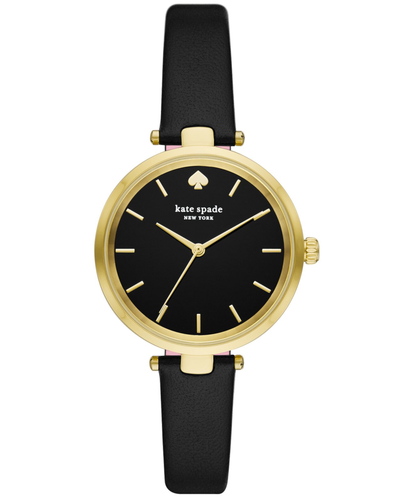 Смарт часы Kate Spade New York Women's Holland Black Leather Watch 28mm Kate Spade New York