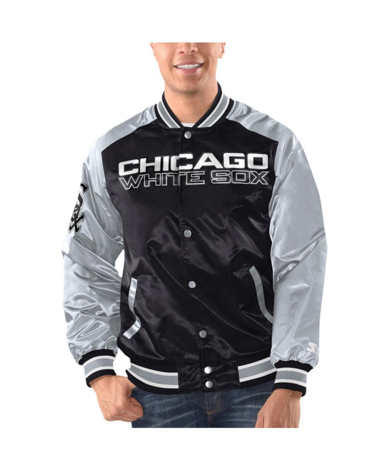 Мужская Куртка Starter Chicago White Sox Varsity Satin Full-Snap Starter