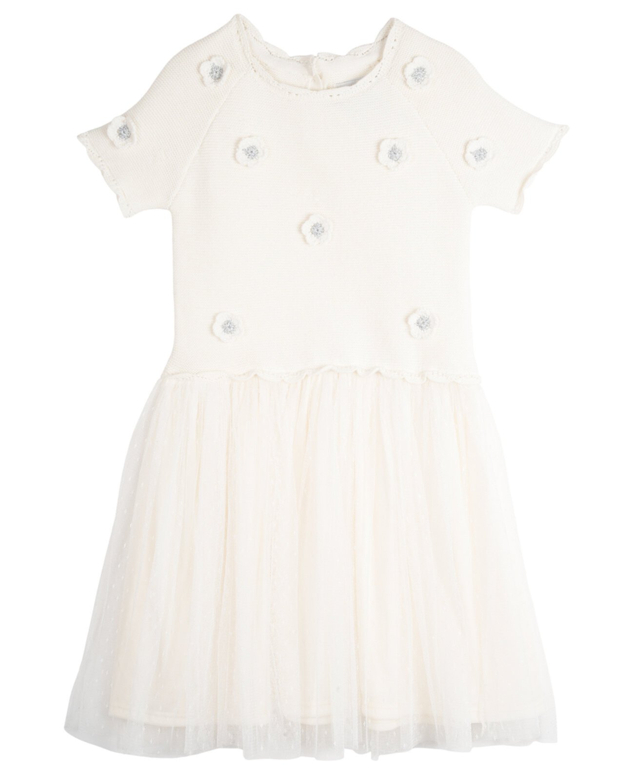 Повседневное платье с цветочным узором для маленьких девочек, связанное крючком Rare Editions