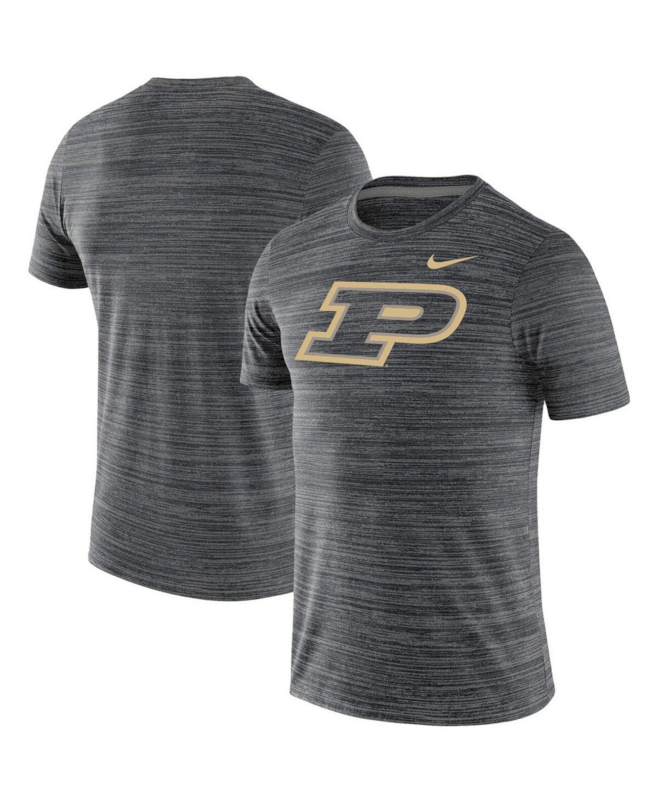 Мужская черная футболка Purdue Boilermakers Big and Tall Velocity Space-Dye Performance Nike