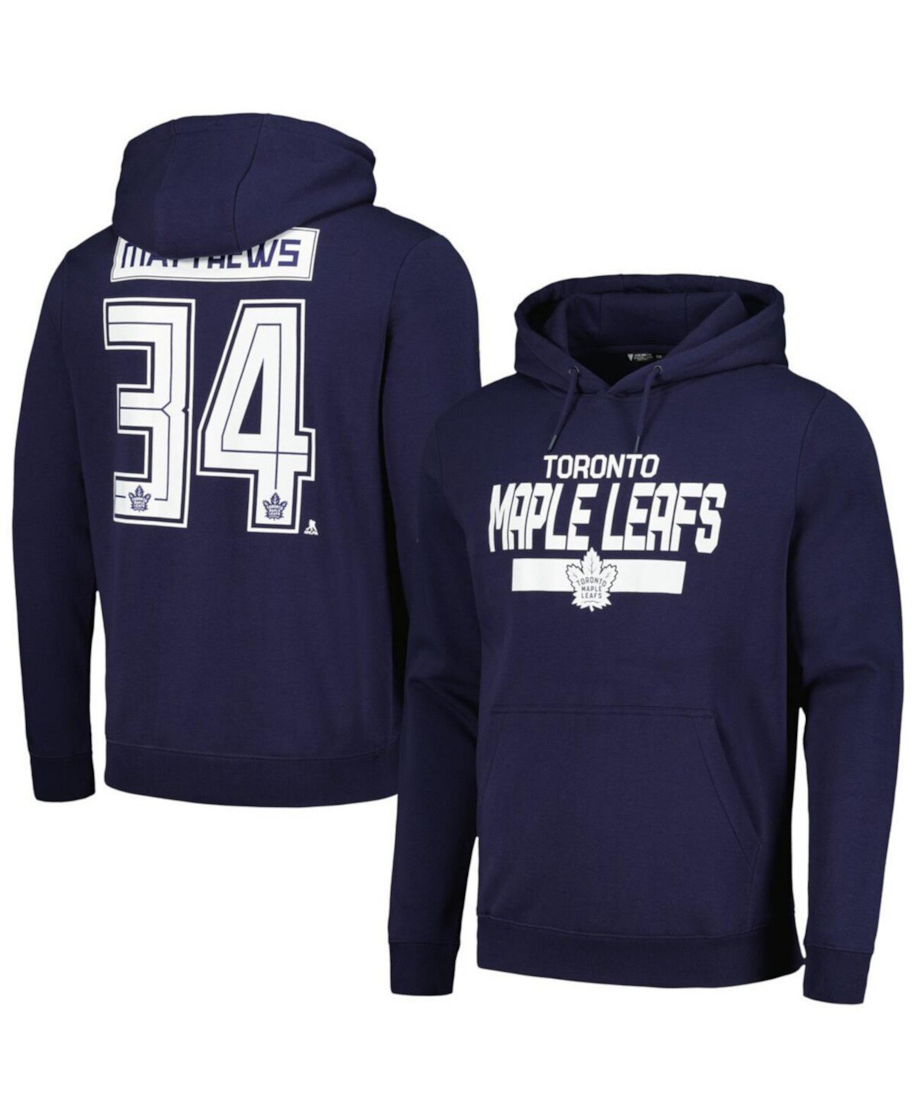 Мужской худи-пуловер с именем и номером Auston Matthews из команды Toronto Maple Leafs LevelWear