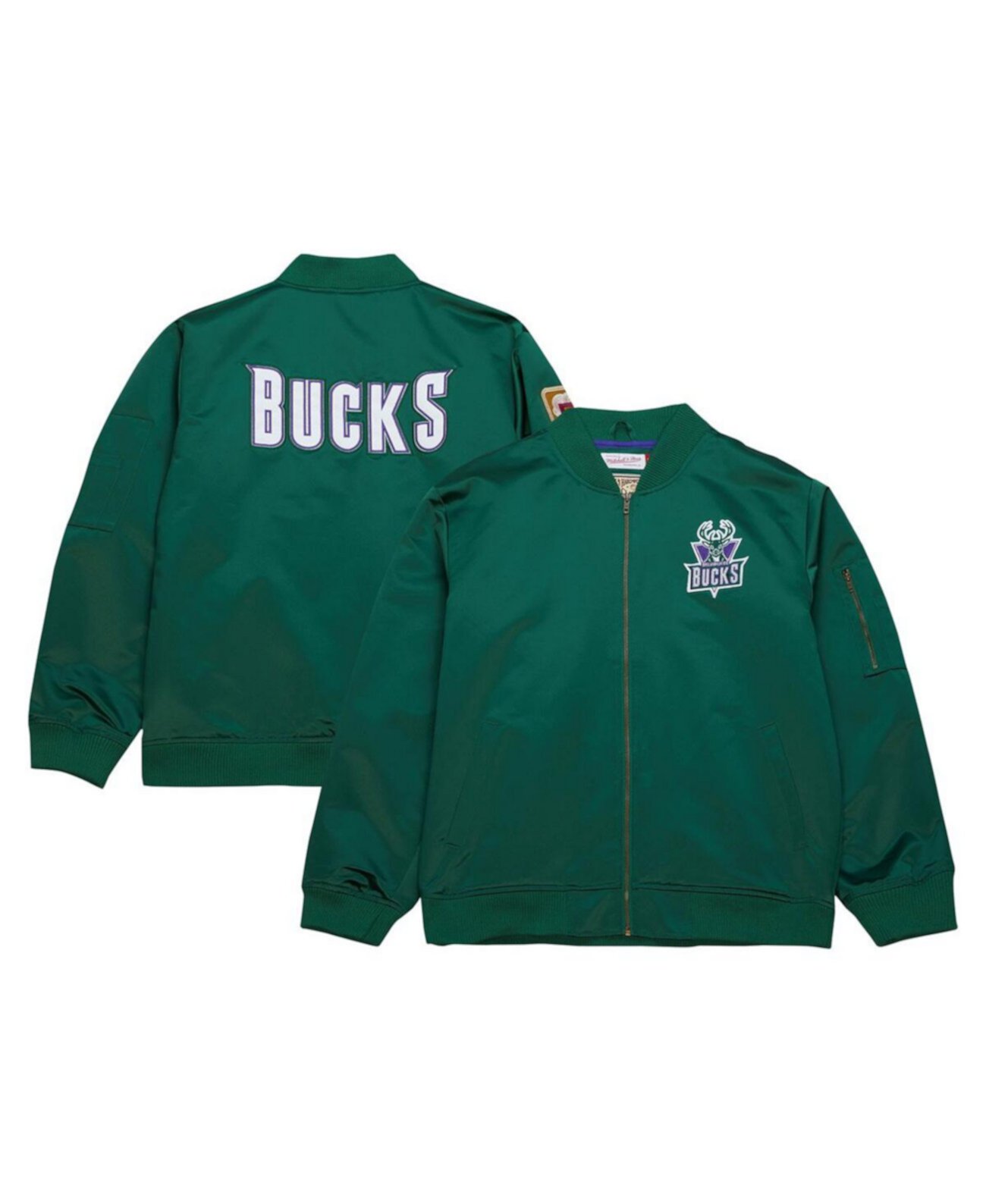 Мужская Куртка Mitchell & Ness Зеленая Винтажная С Логотипом Milwaukee Bucks Mitchell & Ness