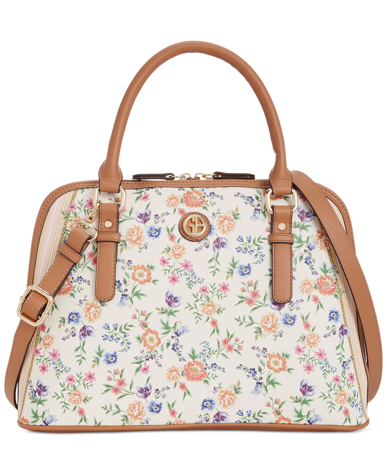 Сумка-сумка среднего размера с пастельным цветочным принтом Saffiano, созданная для Macy's Giani Bernini